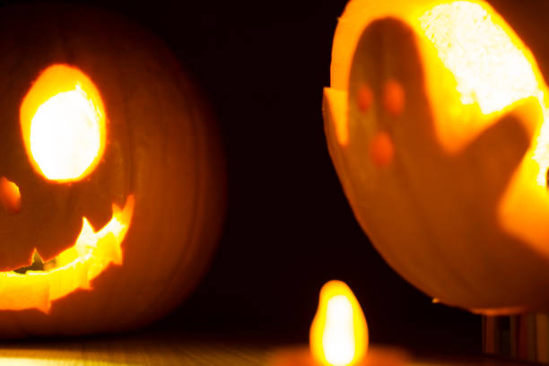 istock Halloween Jack O' Lantern and Ghost figure 1179883008