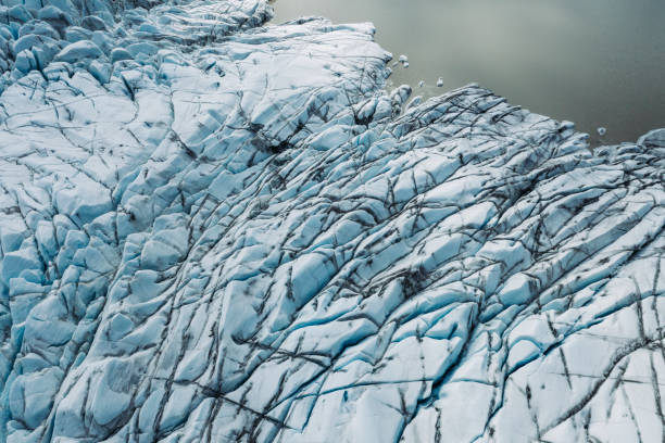 istock Aerial view of slots on the glacier 1179889731
