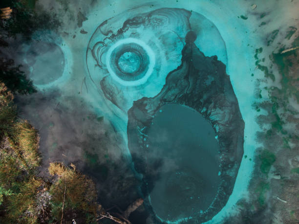istock Geyser (blue, silver) lake with thermal springs 1179894344