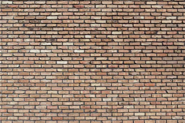 Vector illustration of Brown Beige Red Brick Wall Grunge Textured Backdrop Background Illustration