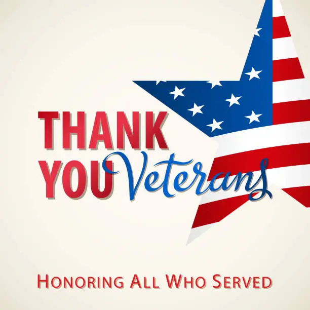 Vector illustration of Thank You Veterans