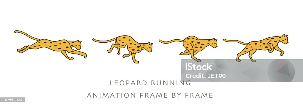 Leopard Running Animation Frame By Frame Vector Stock Illustration -  Download Image Now - Jaguar - Cat, Cut Out, Cheetah - iStock