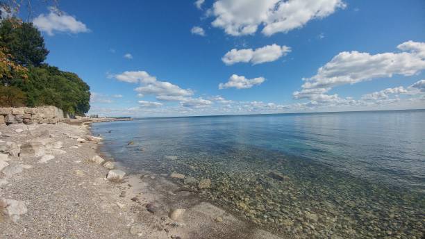 istock Summer Lake view with Blue Sky and White Clouds 1179929313