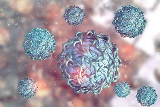istock Microscopic view of virus, bacteria, cell infected organism 1179937863