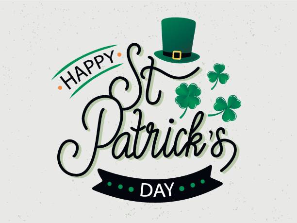 성 패트릭의 날 로고 디자인 - st patricks day illustrations stock illustrations