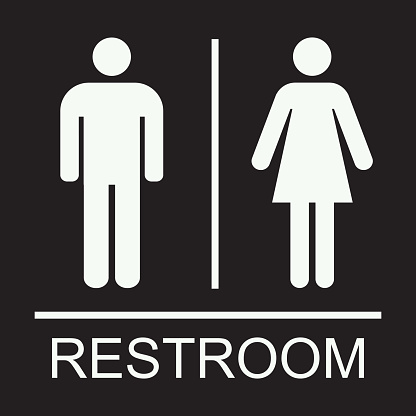 Men women general restroom sign, symbol vector illustration can be used for mall, restaurant and office