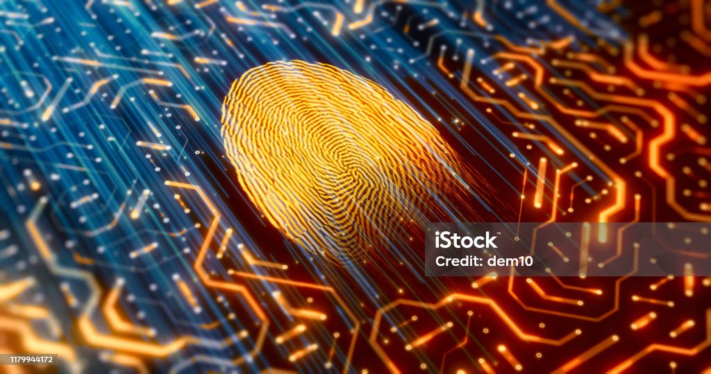 Digital identity scanner Network Security Stock Photo