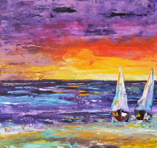 istock Peaceful Seascape Contemporary Art Painting 1179944917