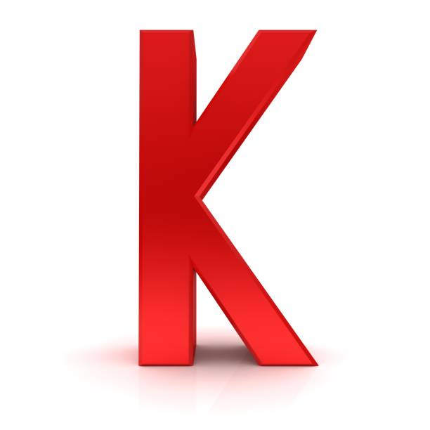 istock K letter K capital letter red font 3d rendering characters text graphic cut out on white background 1179948734