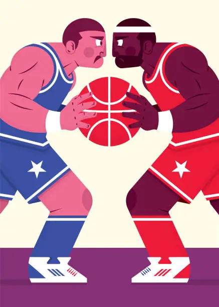 Vector illustration of Basketball clash of champions vector illustration