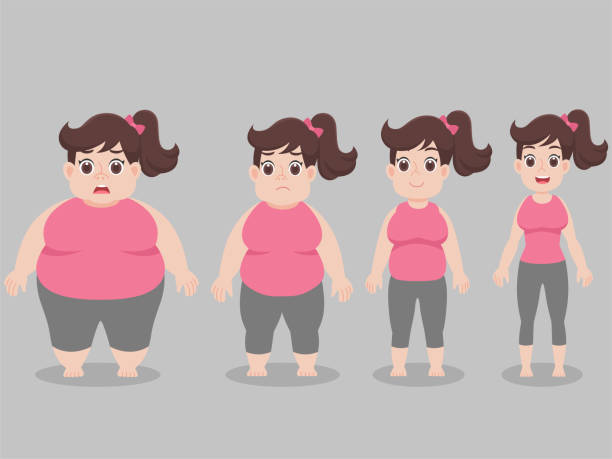 fatwoman02 - big size woman asian ilustrasi stok