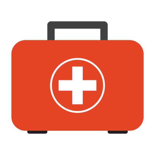 First aid safety box vector illustration graphics design First aid safety box vector illustration design on white background - Emergency health care kit india train stock illustrations