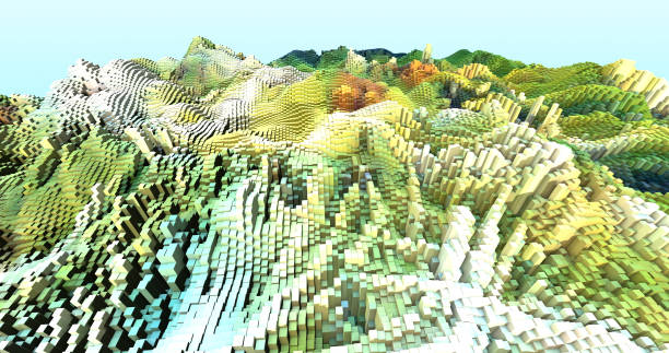 istock 3D Complex City 3D Illustration Render With Moving Colorful Cubes 1179954666