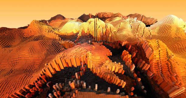 istock 3D Complex City 3D Illustration Render With Moving Colorful Cubes 1179954741