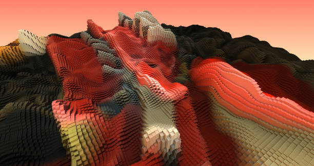 istock 3D Complex City 3D Illustration Render With Moving Colorful Cubes 1179954762