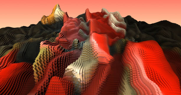 istock 3D Complex City 3D Illustration Render With Moving Colorful Cubes 1179955190