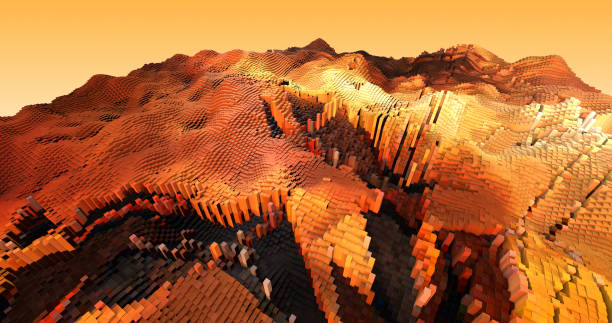istock 3D Complex City 3D Illustration Render With Moving Colorful Cubes 1179955898