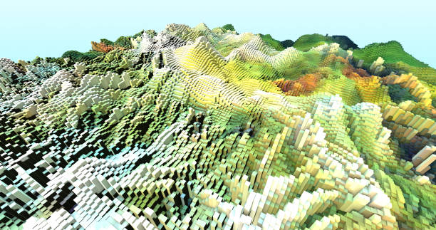 istock 3D Complex City 3D Illustration Render With Moving Colorful Cubes 1179955929