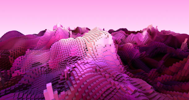 istock Abstract 3D City Background With Moving Cubes 3D Illustration Render 1179957161