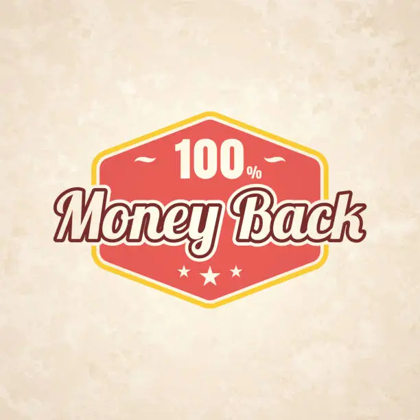 Vector illustration of Trendy Colorful Vintage Badge - 100% Money Back