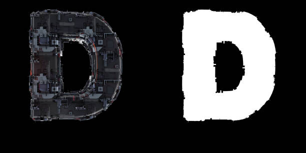 istock Letter D from the set of technological alphabet font. 1179961812