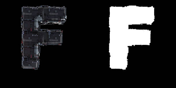istock Letter F from the set of technological alphabet font. 1179961815