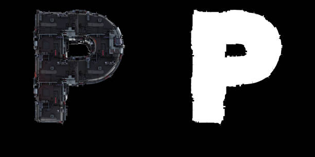 istock Letter P from the set of technological alphabet font. 1179961830