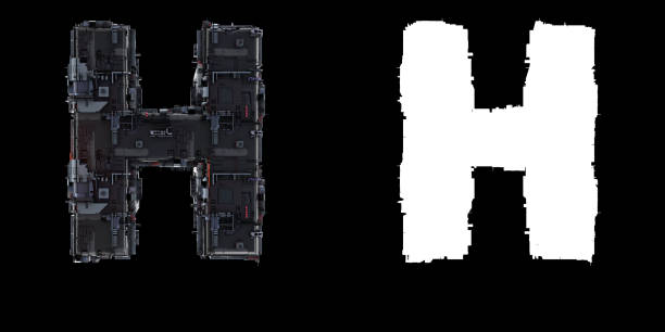 istock Letter H from the set of technological alphabet font. 1179961836