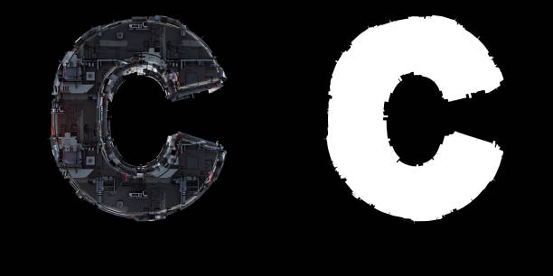 istock Letter C from the set of technological alphabet font. 1179961853