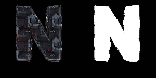 istock Letter N from the set of technological alphabet font. 1179961860