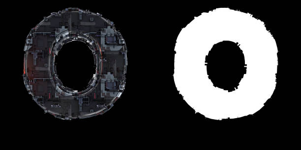 istock Letter O from the set of technological alphabet font. 1179961876
