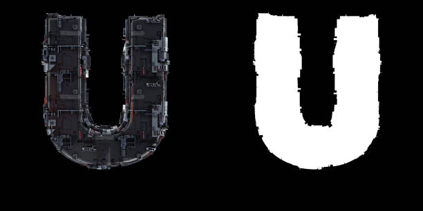 istock Letter U from the set of technological alphabet font. 1179961884