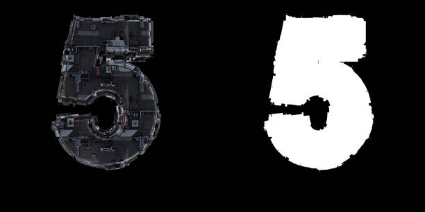 istock Number 5 from the set of technological alphabet font. 1179961885