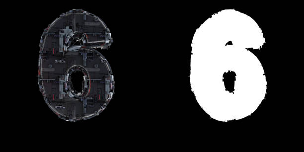 istock Number 6 from the set of technological alphabet font. 1179961894
