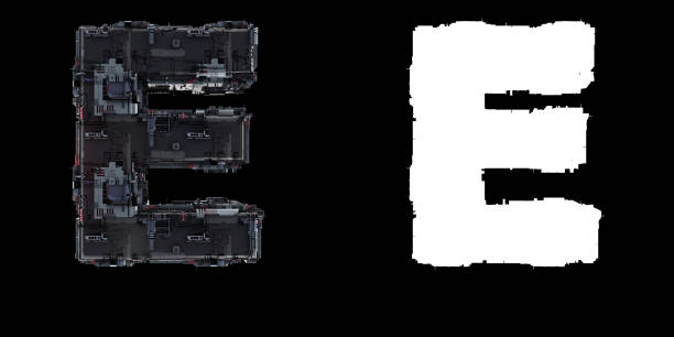 istock Letter E from the set of technological alphabet font. 1179961901