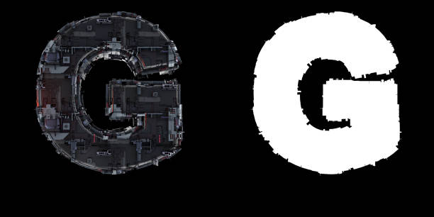 istock Letter G from the set of technological alphabet font. 1179961906