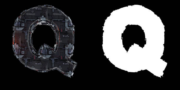 istock Letter Q from the set of technological alphabet font. 1179961918