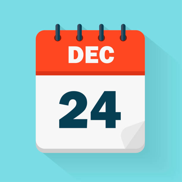 December 24th. Daily calendar icon in vector format.  Date, time, day, month. Holidays December 24th. Daily calendar icon in vector format.  Date, time, day, month. Holidays may 24 calendar stock illustrations