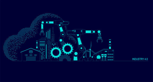 ilustrații de stoc cu industria 4.0 - internetul obiectelor
