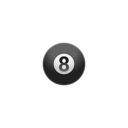 Pool 8 Ball Vector Icon. Isolated Billiard Sport Ball Emoji, Emoticon Illustration
