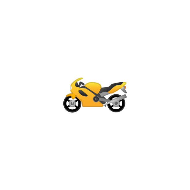 오토바이 벡터 아이콘입니다. 고립 된 모터 자전거 이모티콘, 이모티콘 일러스트 - motor racing track motorcycle sports race competition stock illustrations