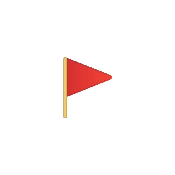 trójkątna ikona wektora flagi. izolowana flaga, symbol lokalizacji mapy emoji, ilustracja emotikonu - red flag sports flag golf stock illustrations