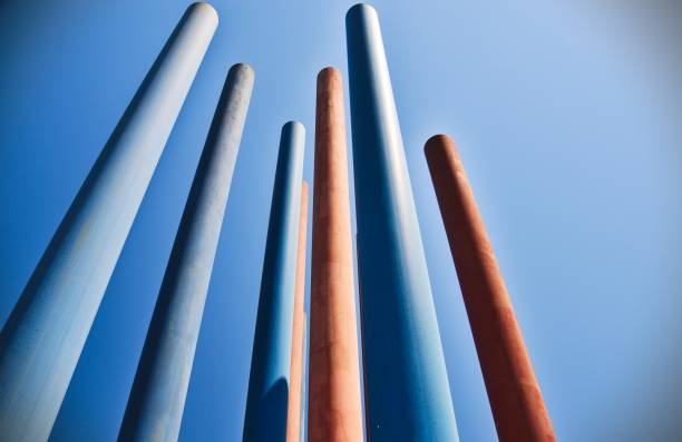 Monument made out of colorful columns in Greece