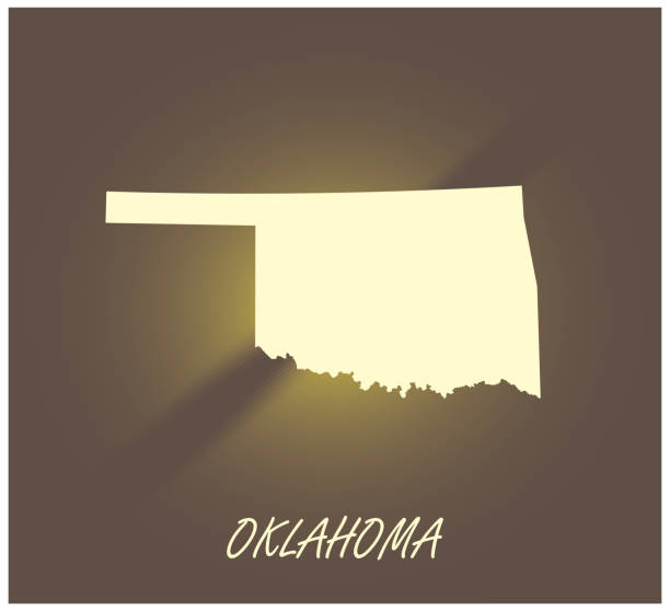 ilustraciones, imágenes clip art, dibujos animados e iconos de stock de cartagrafía de esquema vectorial de mapa de oklahoma ilustración de fondo grunge iluminada en blanco y negro - oklahoma tulsa map cartography