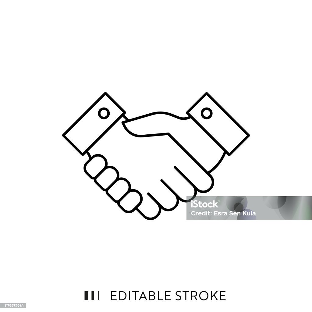 Handshake Icon with Editable Stroke and Pixel Perfect. Handshake stock vector