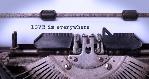 istock Love is everywhere, written on an old typewriter, vintage 1179975216