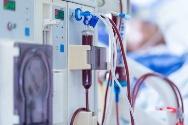 Dialysis machine is working. Acting as a substitute for the kidneys to drive waste from the body. Dialysis machine is working. Acting as a substitute for the kidneys to drive waste from the body. dialysis stock pictures, royalty-free photos & images