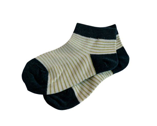 istock A pair of cotton socks. Striped pattern and star pattern. Children's socks. Cotton. Isolated item. 1179978254
