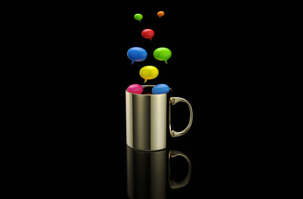 istock Concept of a hot cup of coffee with bubbles 1179983042