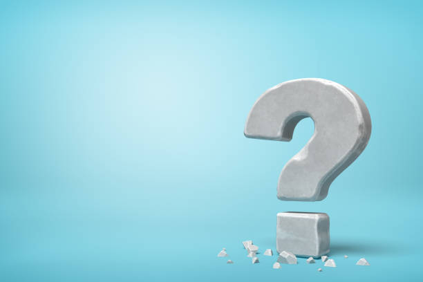 istock 3d rendering of stone concrete question mark on blue background 1179983297